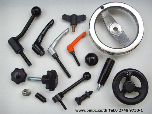 Knob, Clamp lever, ด้ามขัน, Ball plunger, สกรูตัวหนอนปลายลูกปืน, locking bolt, Hand wheel, Hoist ring, star grip, index plunger, spring plunger, Revolving handle